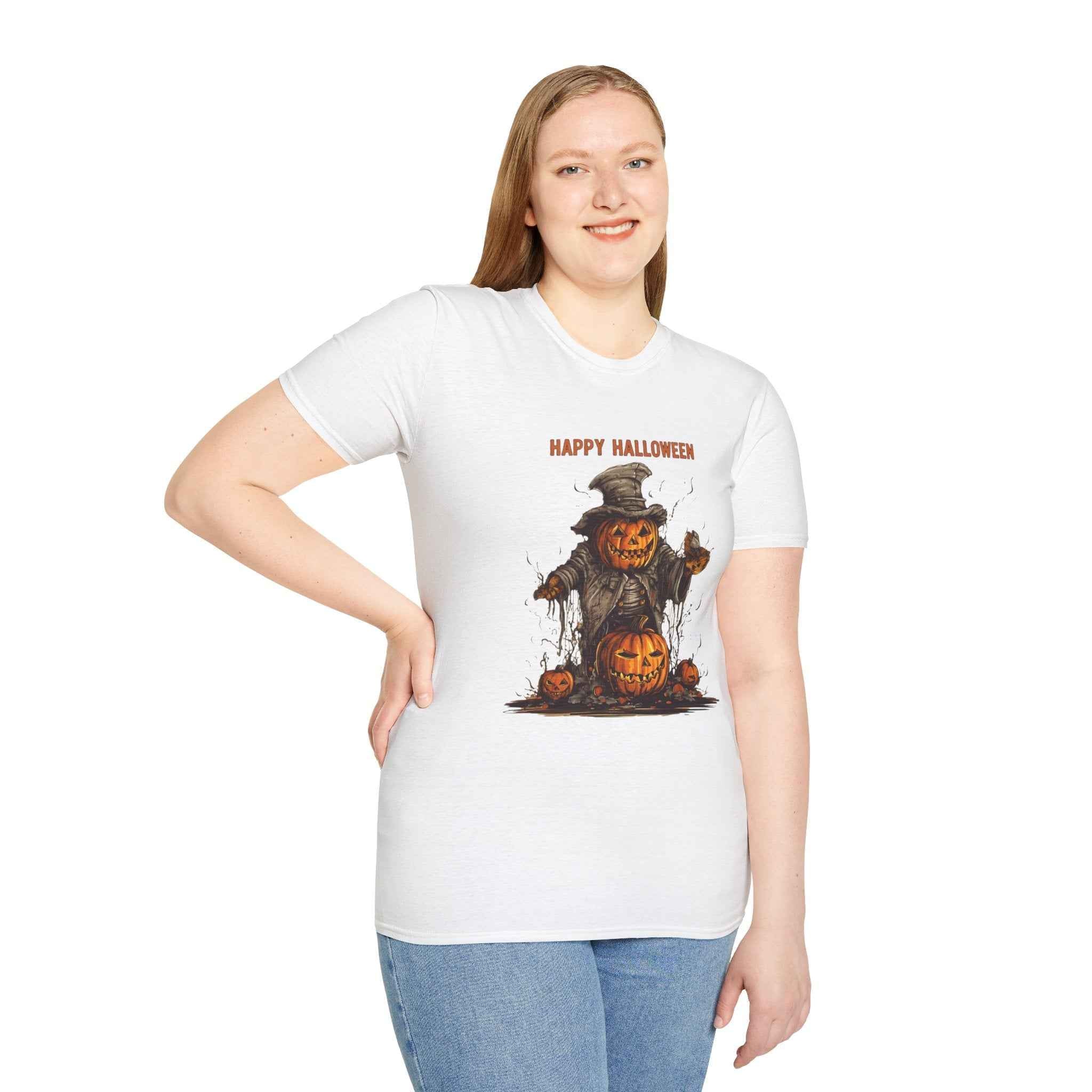 Happy Halloween T-Shirt – Unisex Pumpkin Tee for Spooky Fall Celebrations