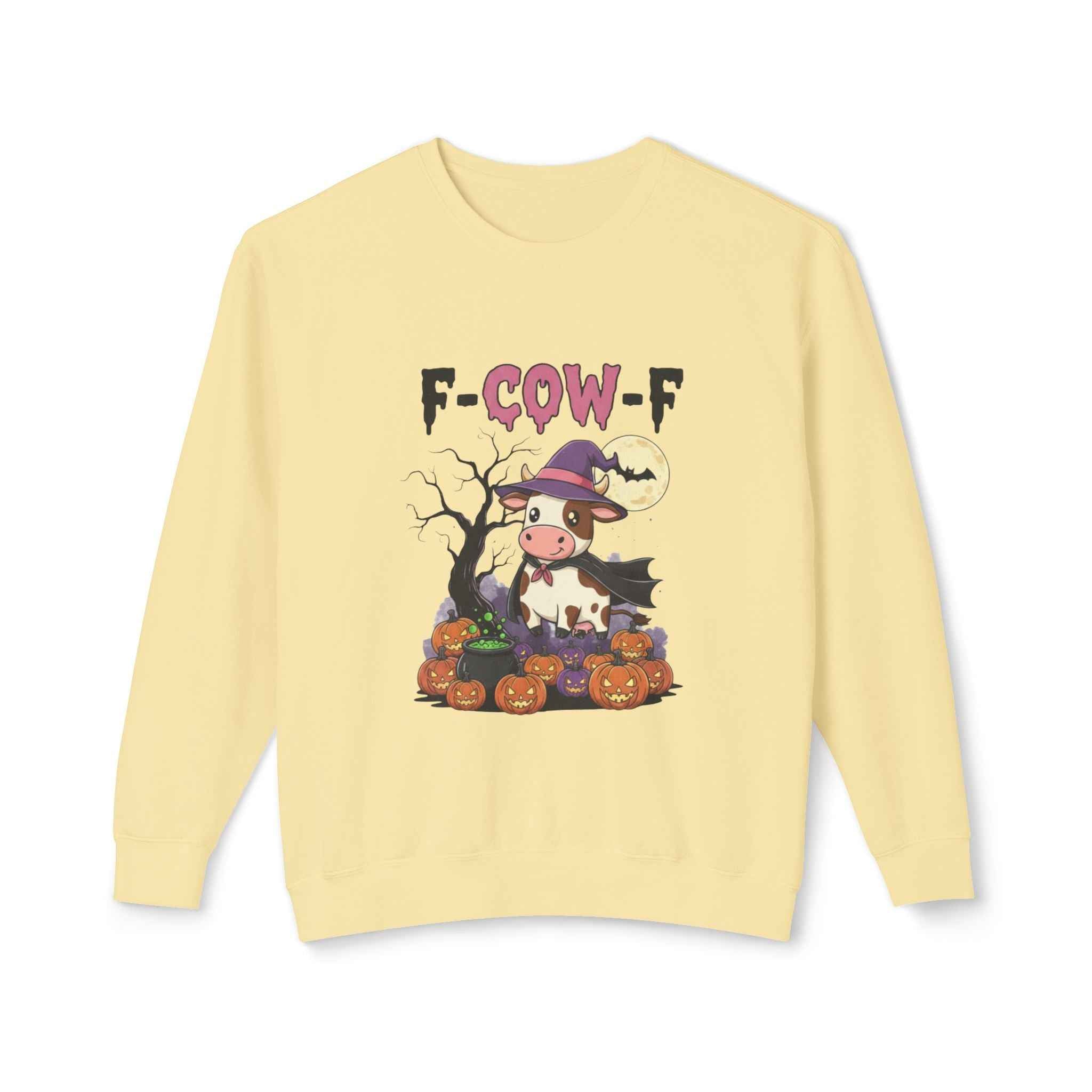 F-Cow-F Halloween Crewneck Sweatshirt, Adorable Cozy Top for Fall