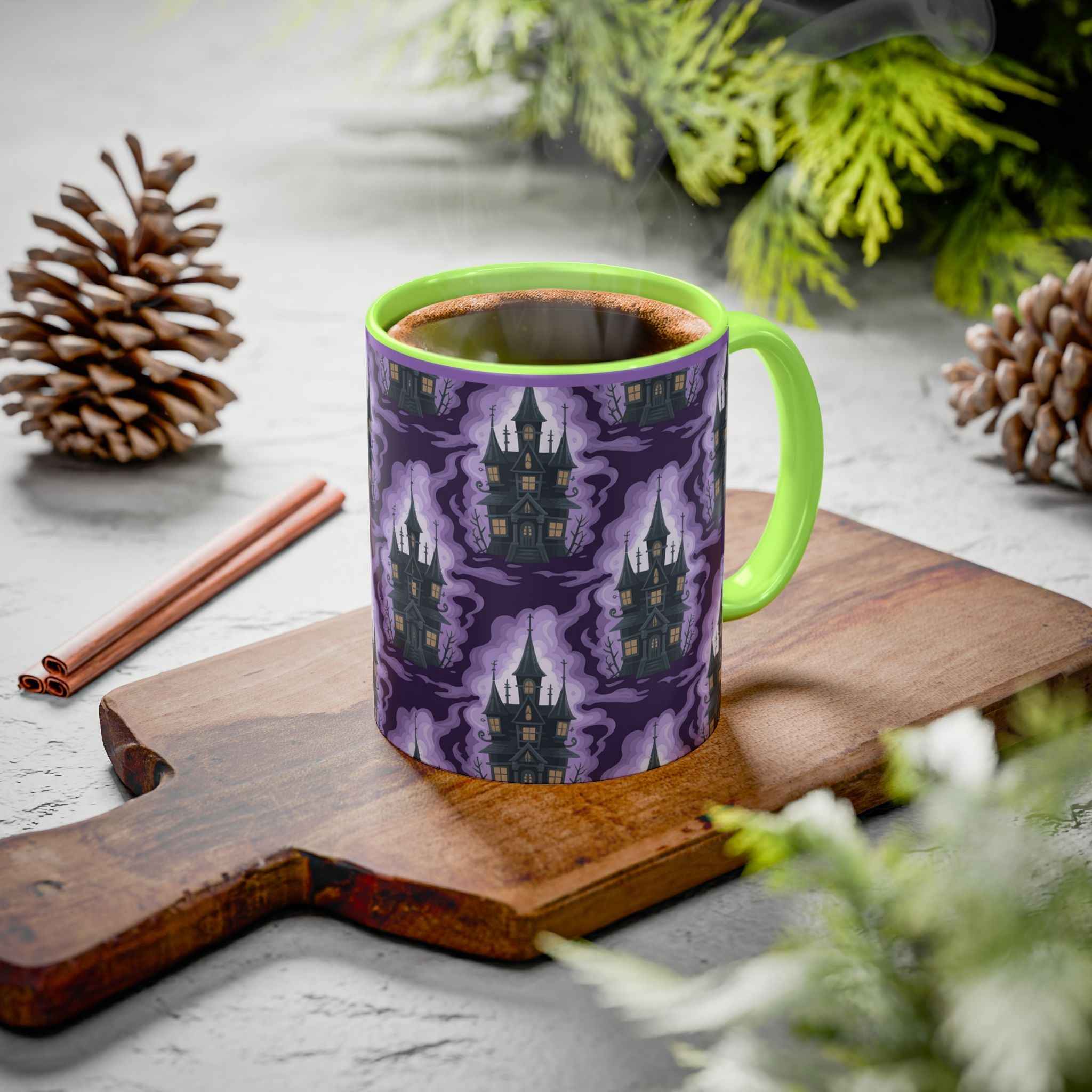 Haunted Castle Coffee Mug - Gothic Halloween Drinkware for Spooky Sips