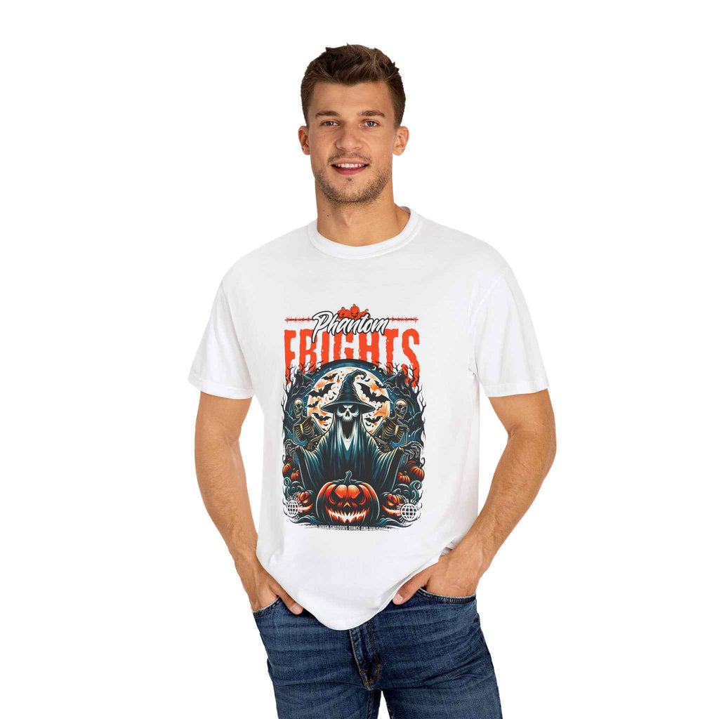 Phantom Frights T-Shirt - Unisex Garment-Dyed Tee for Spooky Seasons