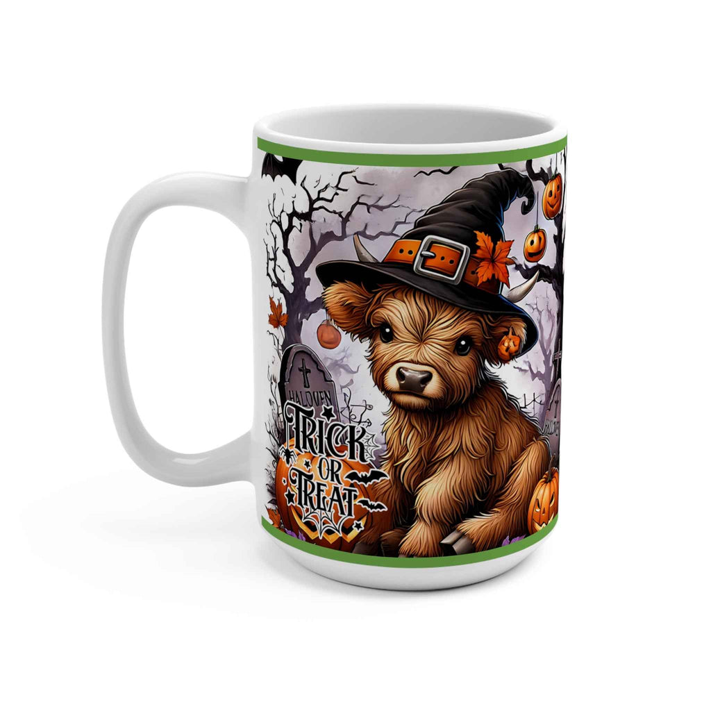 Halloween Themed Coffee Mug - Trick or Treat Seasonal Coffee Cup, Cute Halloween Gift & Fall Decor