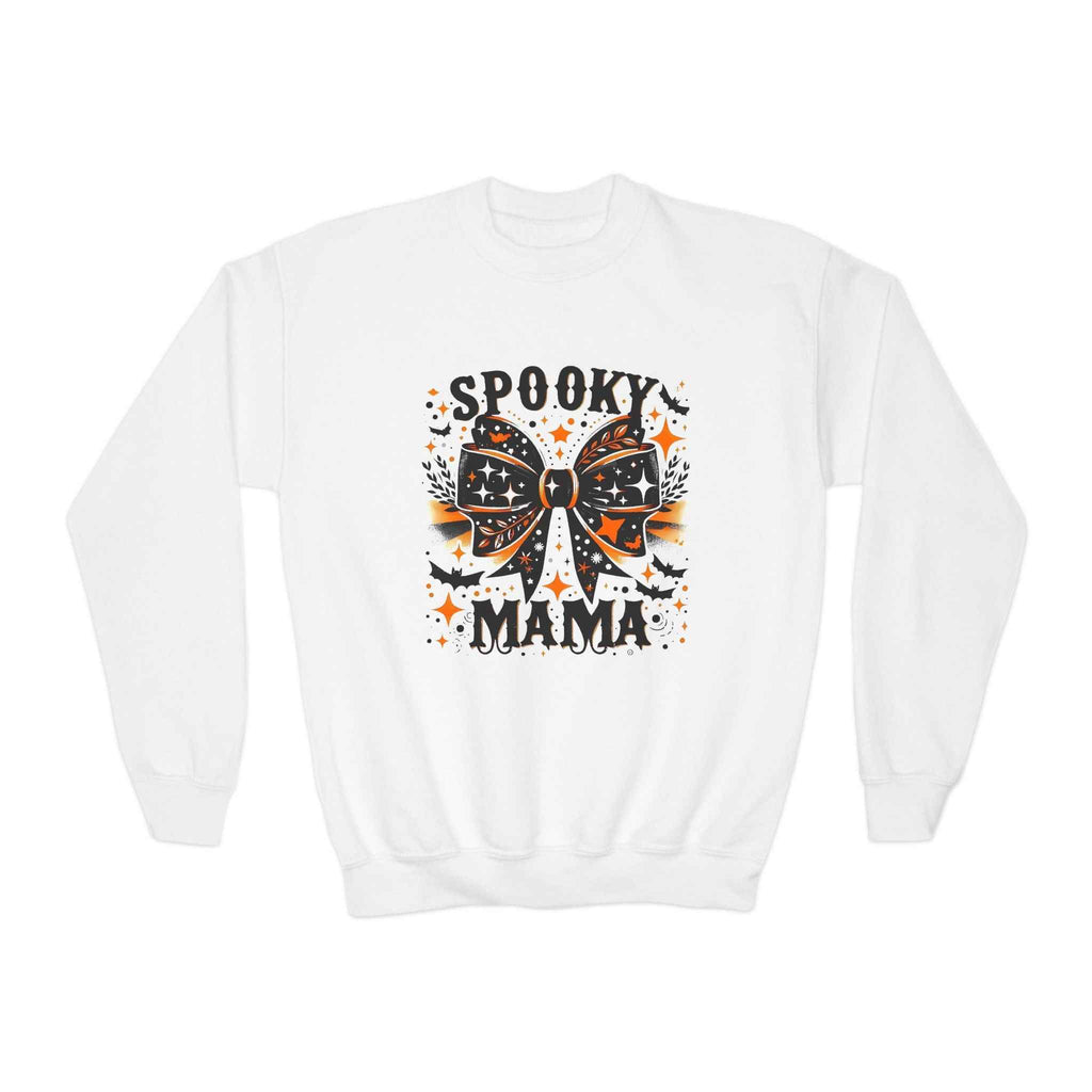 Spooky Mama Sweatshirt - Youth Crewneck for Halloween Fun