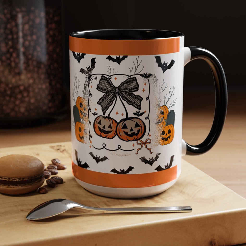 Halloween Coffee Mug - Spooky Pumpkin Design Accent