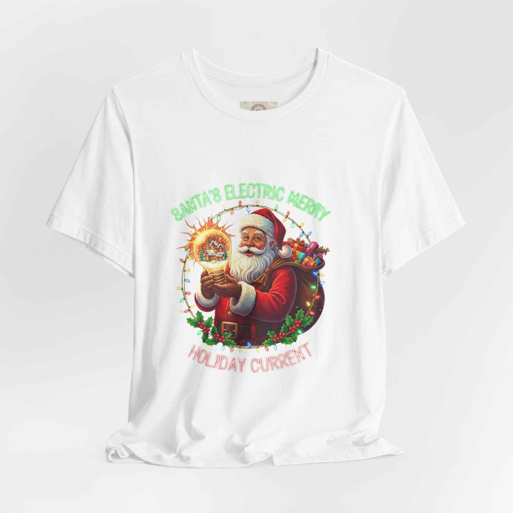 Santa Electric Reindeer Tee for a Festive Holiday Spirit