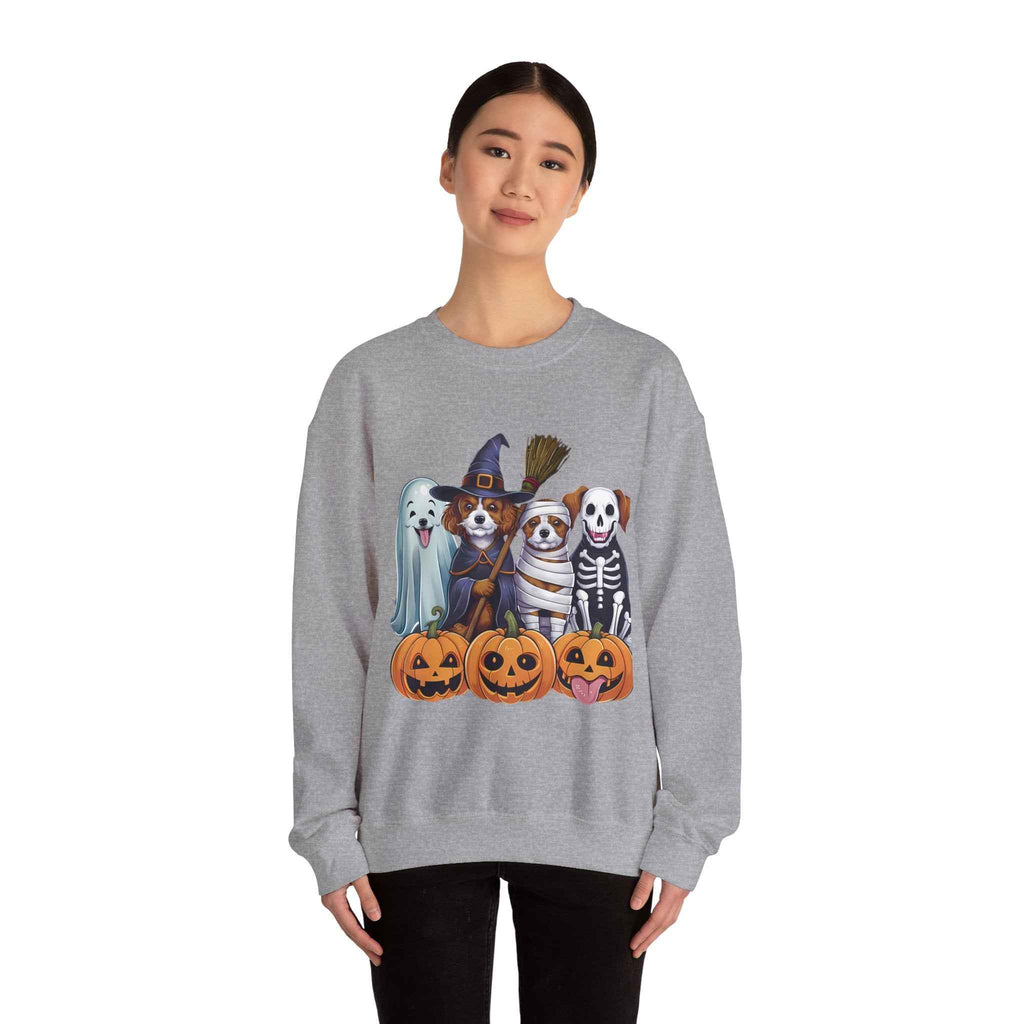 Halloween Dogs Sweatshirt - Spooky Pet Lover Crewneck for Fall Fashion and Pumpkin Style