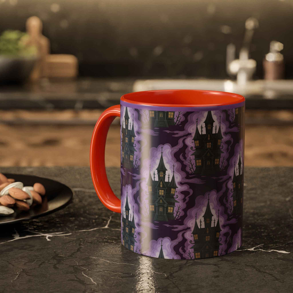 Haunted Castle Coffee Mug - Gothic Halloween Drinkware for Spooky Sips
