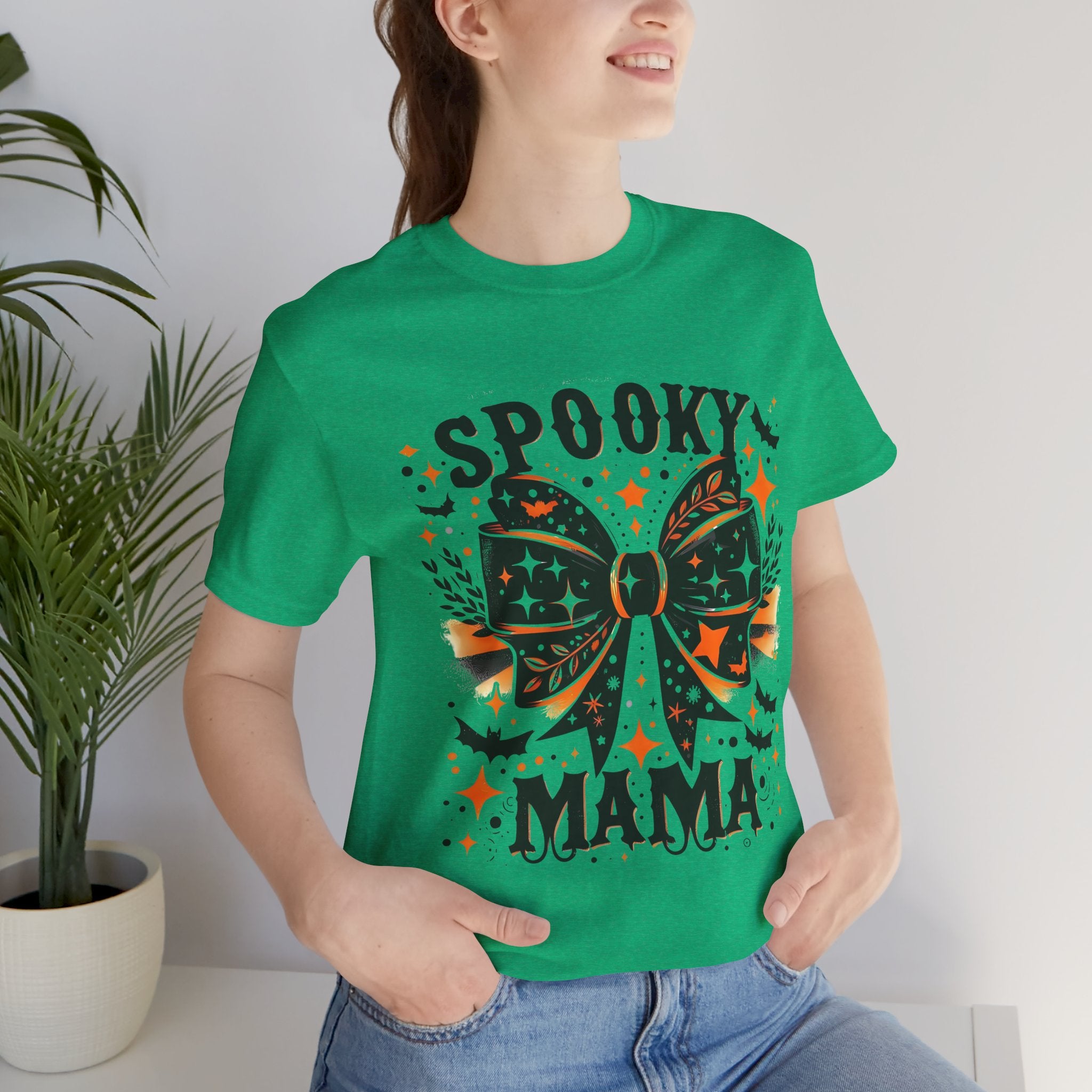 Spooky Mama T-Shirt - Unisex Jersey Tee for Halloween, Family Events, Gifts for Moms, Autumn Fashion, Casual Wear