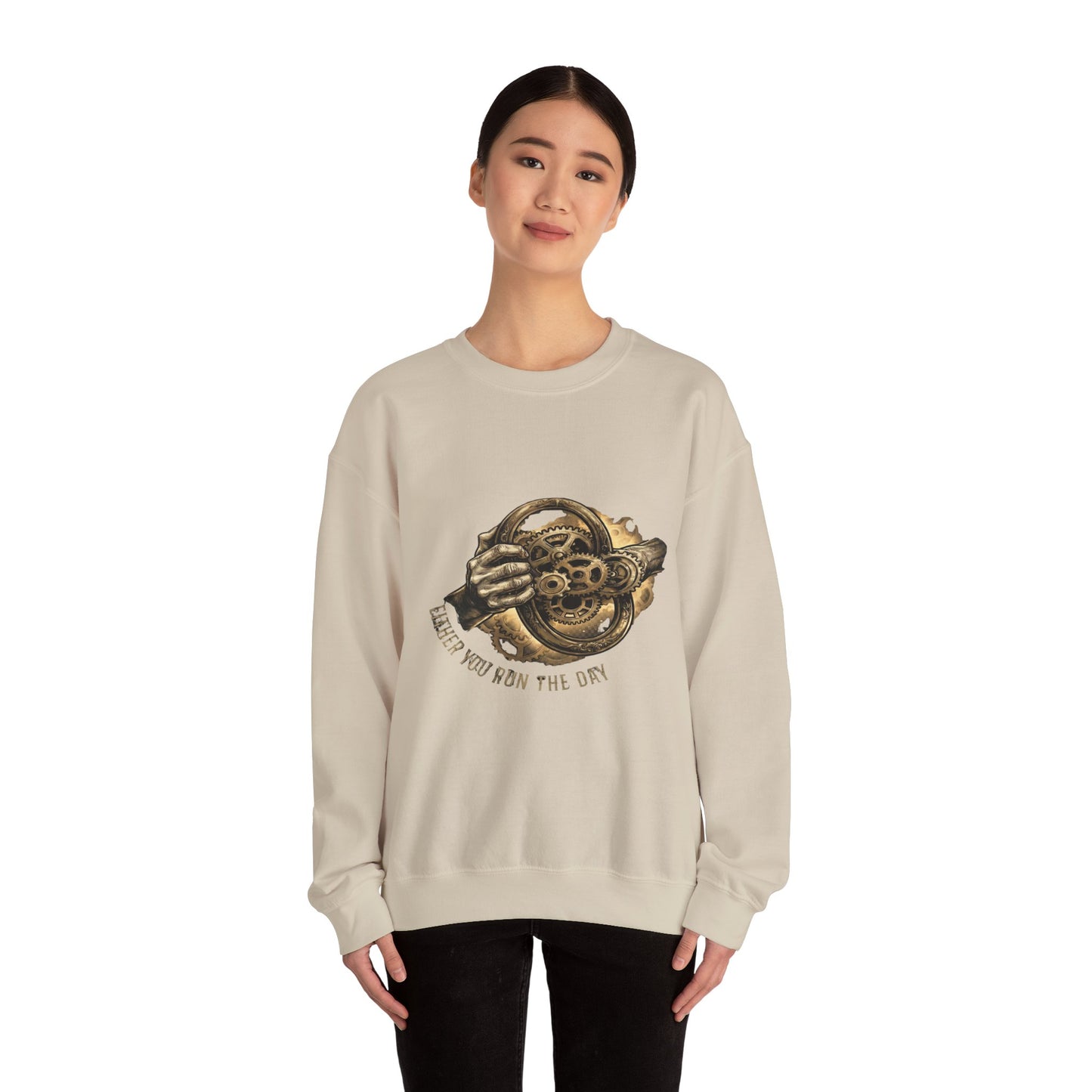 Steering Wheel Vintage Mechanical Crewneck Sweatshirt — Never You Run The Day