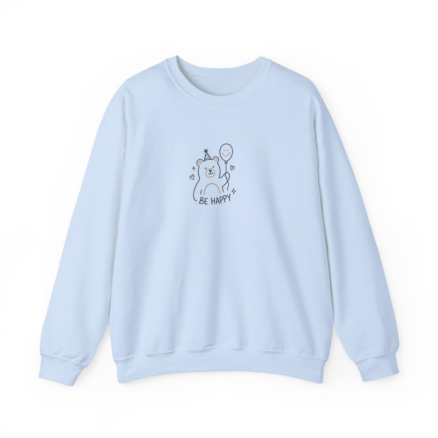 Cute Cat Crewneck Sweatshirt - Be Happy Graphic Cozy Casual Pullover - Ghita Shop