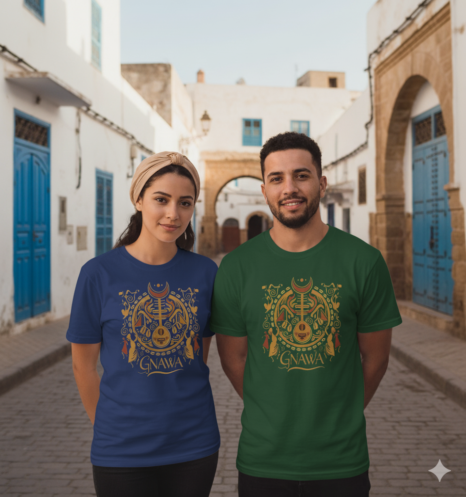 T-Shirt Gnawa Morocco Essaouira Short Sleeve Tee - Ghita Shop