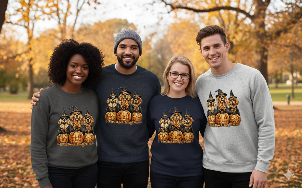 Witch Dogs & Ghoulish Grins Unisex Sweatshirt - Halloween Spooky - Ghita Shop