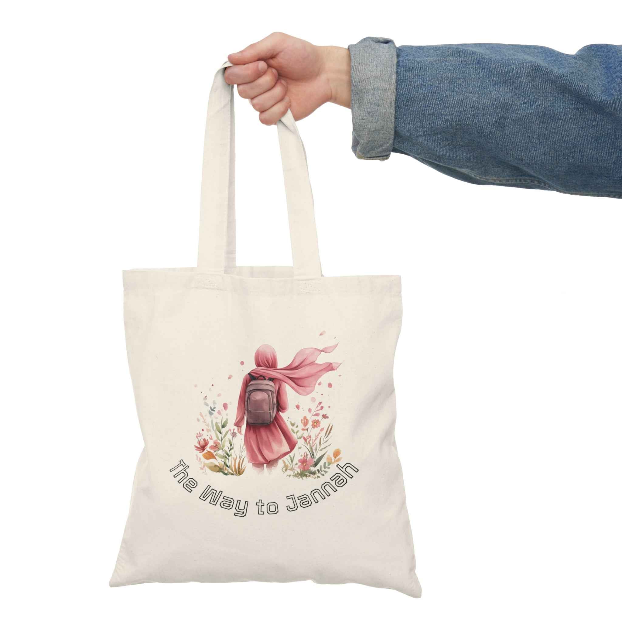 Natural Floral Tote Bag – Eco-Friendly Shopping Bag with Floral Design