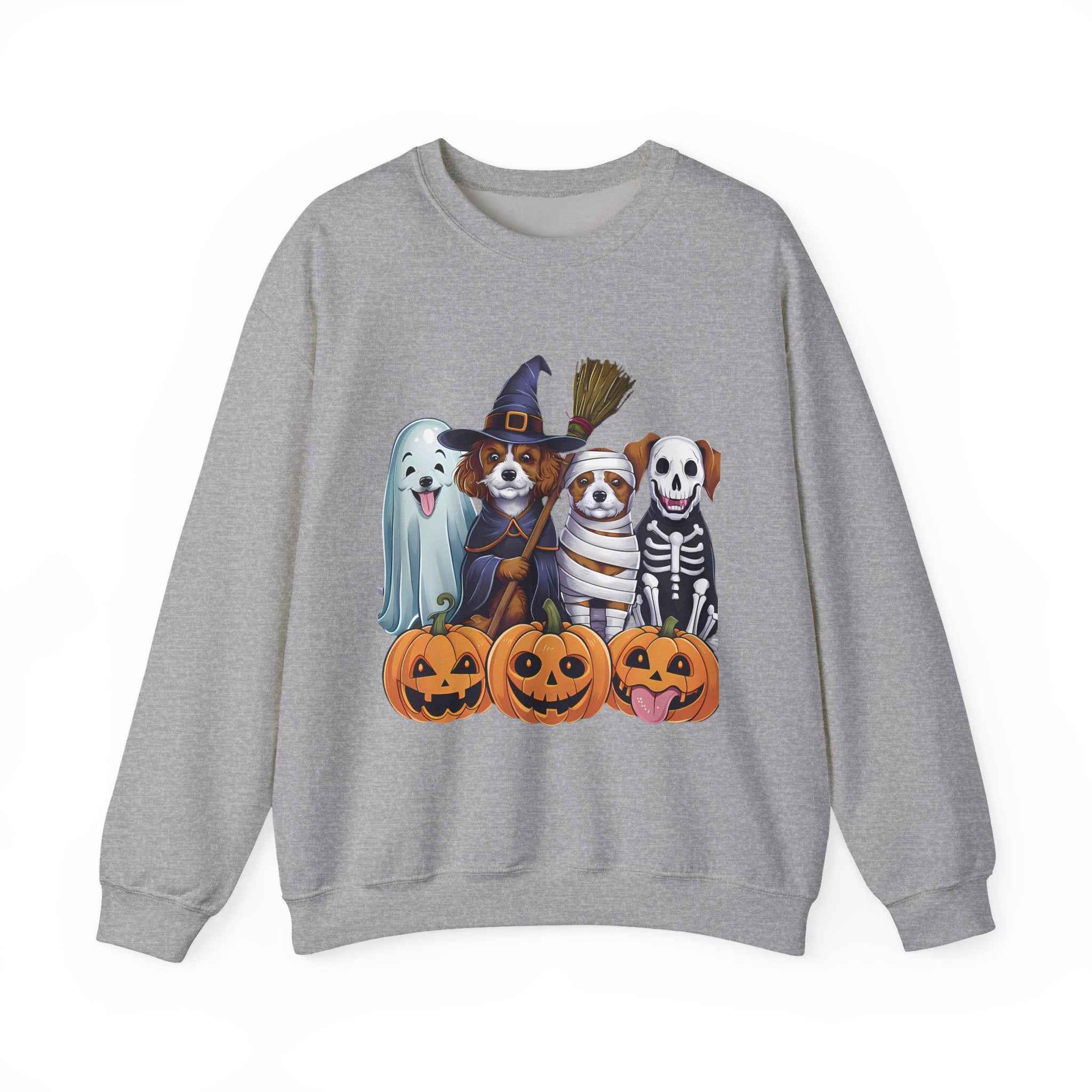 Halloween Dogs Sweatshirt - Spooky Pet Lover Crewneck for Fall Fashion and Pumpkin Style