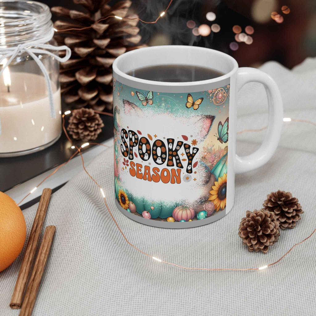 Spooky Season Mug | Fall Decor Ceramic Cup, Halloween Coffee Mug, Pumpkin Design, Gift for Autumn Lovers