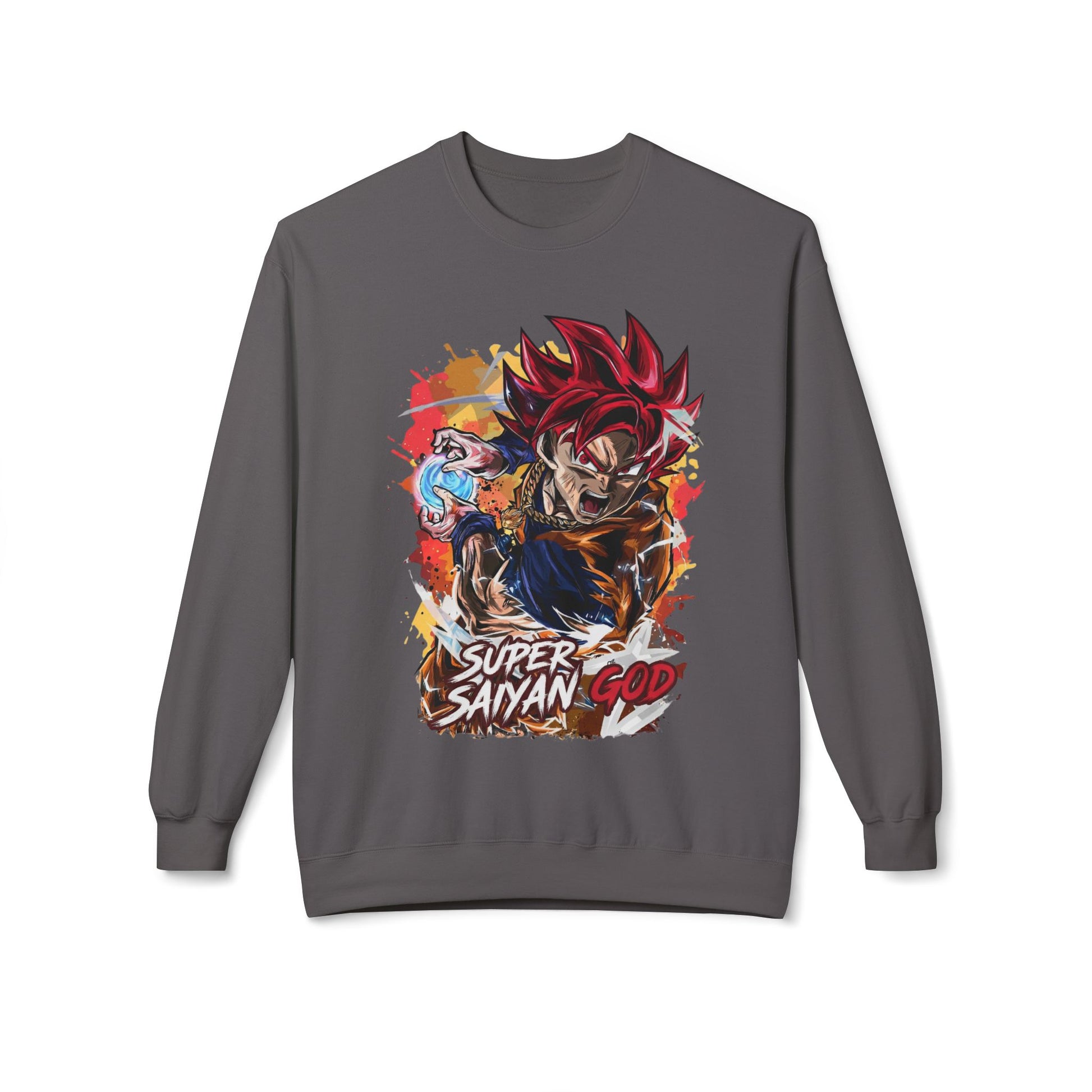 Essentials hoodie featuring anime Super Saiyan God graphic, cool hoodies for guys at Ghita Shop