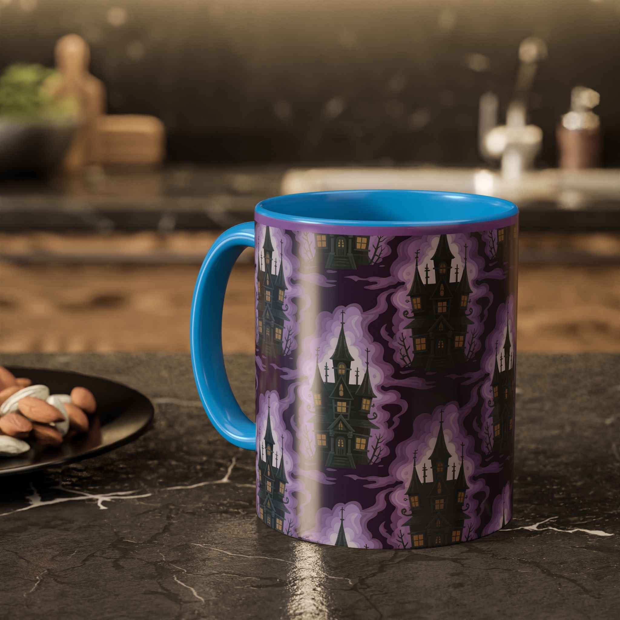 Haunted Castle Coffee Mug - Gothic Halloween Drinkware for Spooky Sips