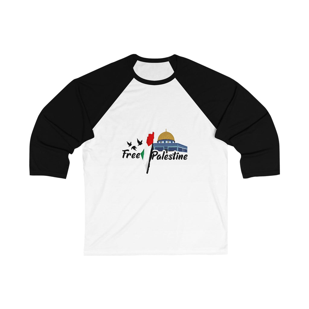 Unisex 3/4 Sleeve Baseball Tee - 'Free Palestine' - Ghita Shop