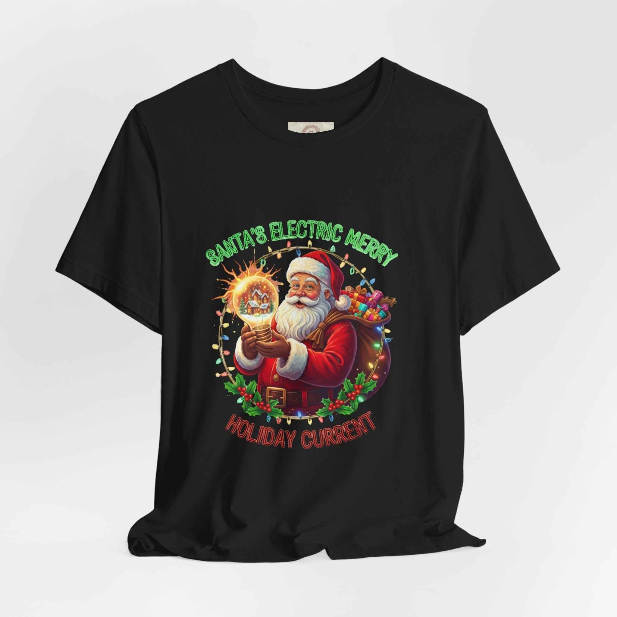 Santa Electric Reindeer Tee for a Festive Holiday Spirit