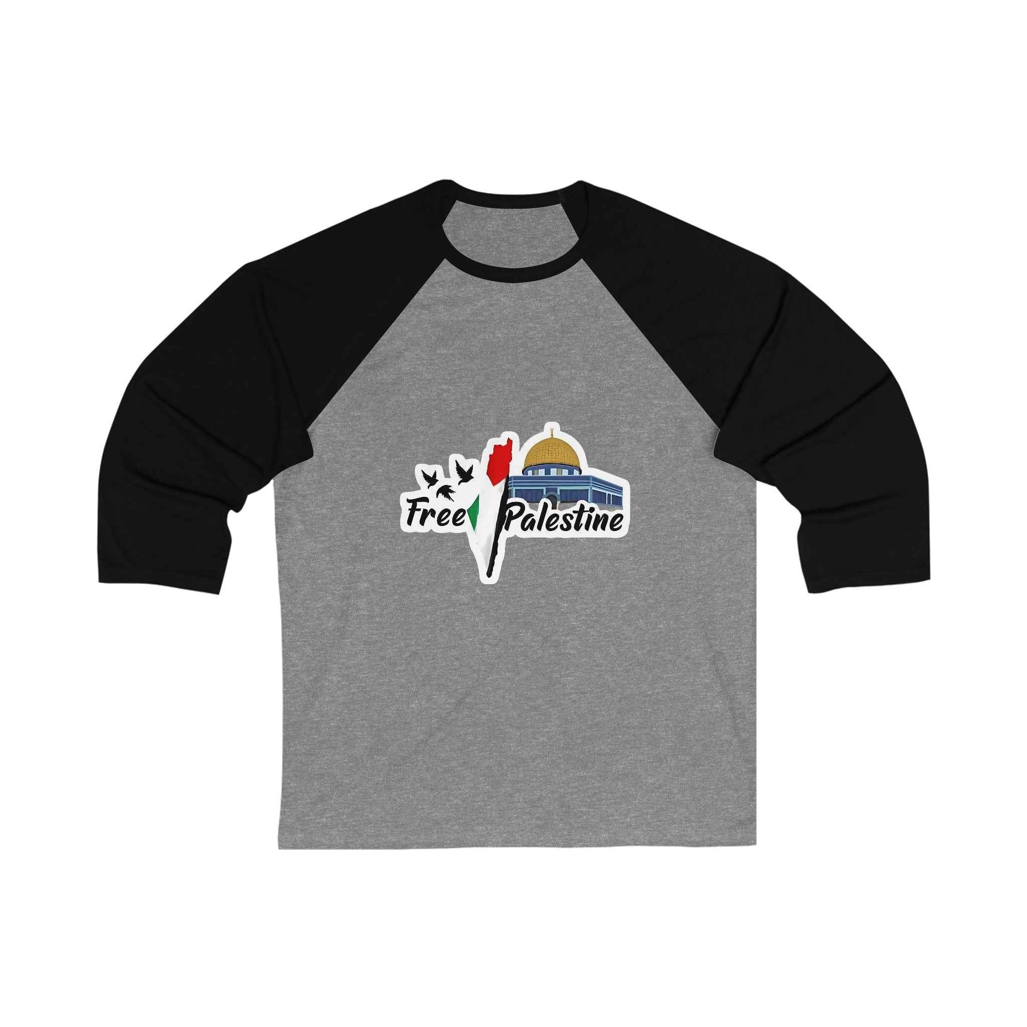 Unisex 3/4 Sleeve Baseball Tee - Free Palestine Baseball Tee