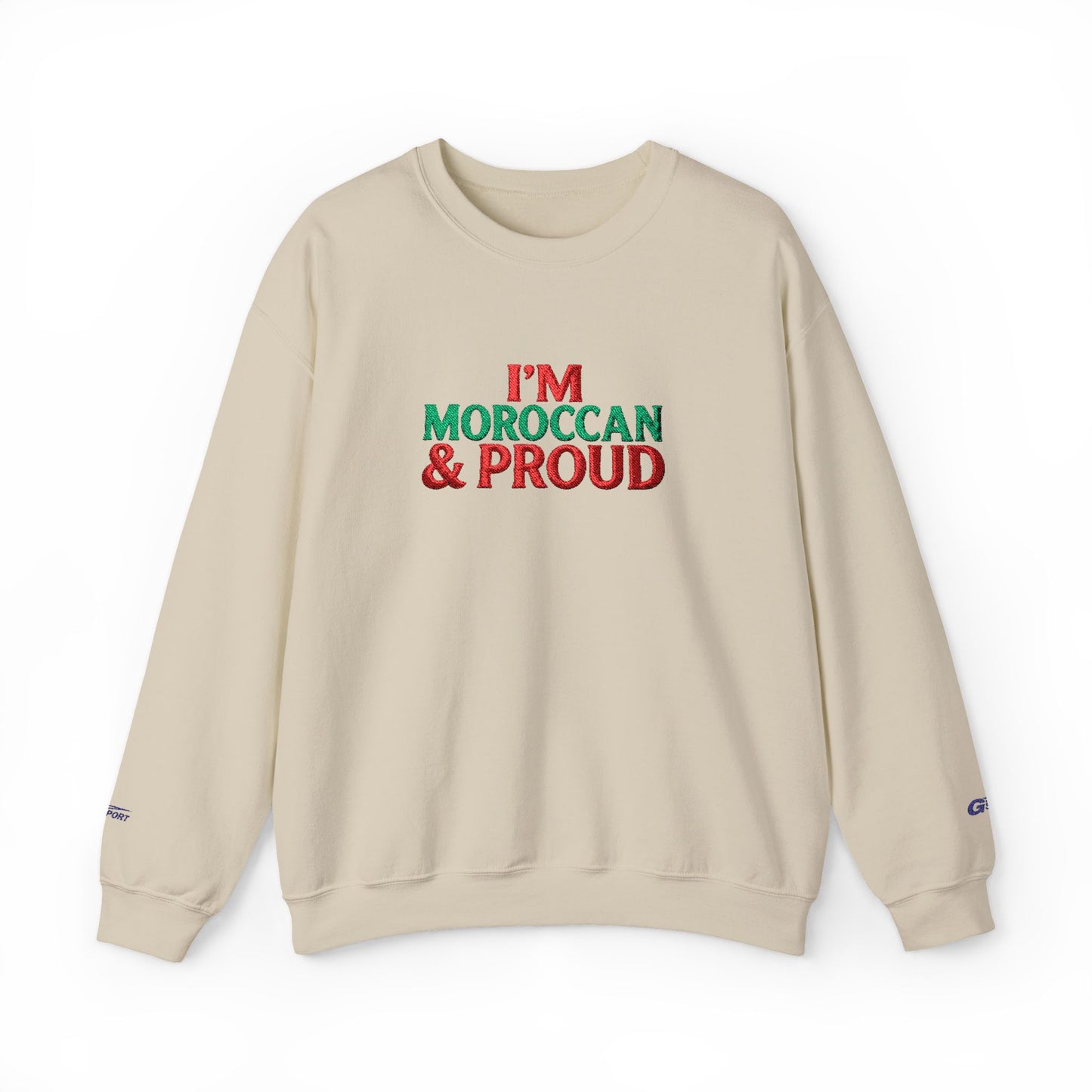 Moroccan & Proud Crewneck Sweatshirt — Patriotic Morocco Pride Pullover - Ghita Shop