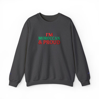 Moroccan & Proud Crewneck Sweatshirt — Patriotic Morocco Pride Pullover - Ghita Shop
