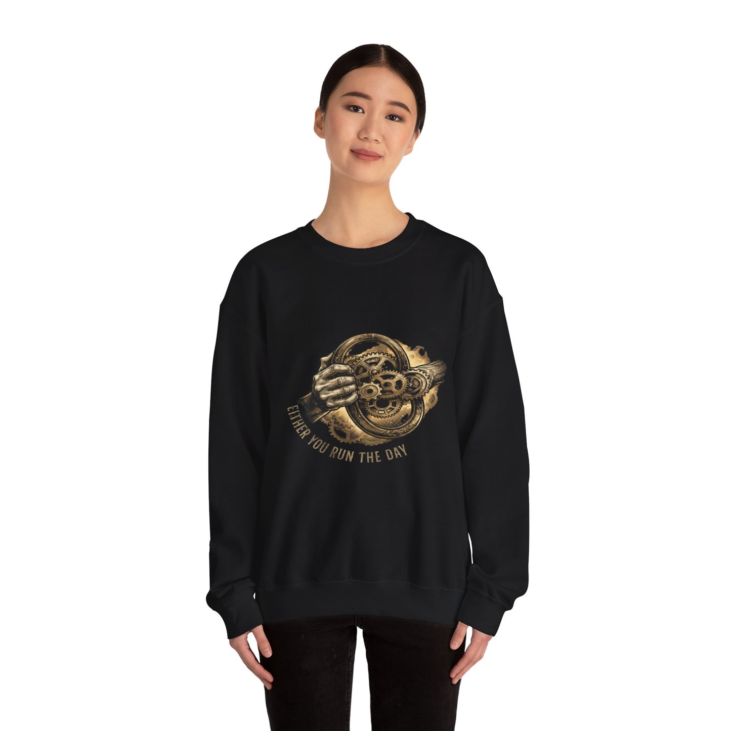 Steering Wheel Vintage Mechanical Crewneck Sweatshirt — Never You Run The Day