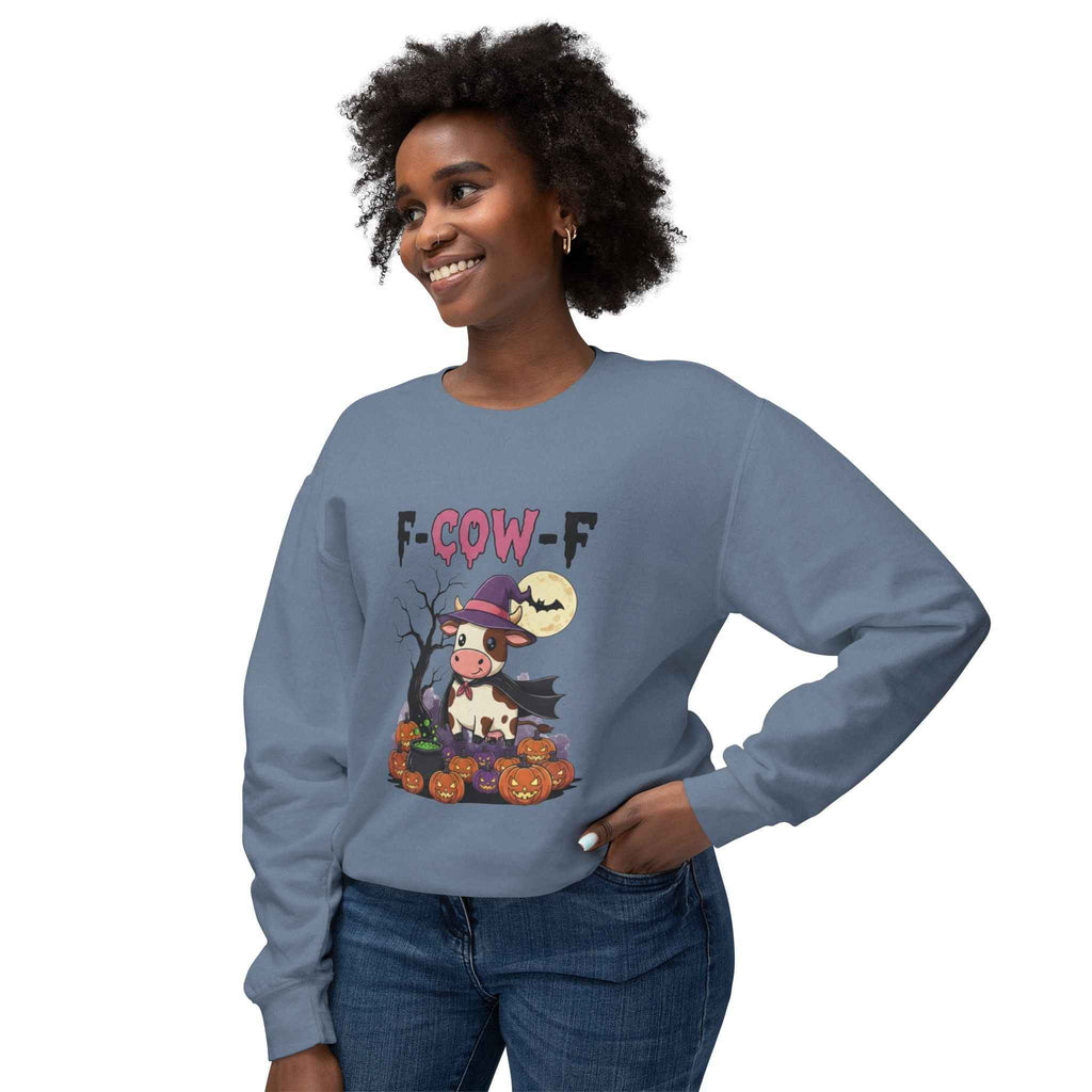 F-Cow-F Halloween Crewneck Sweatshirt, Adorable Cozy Top for Fall