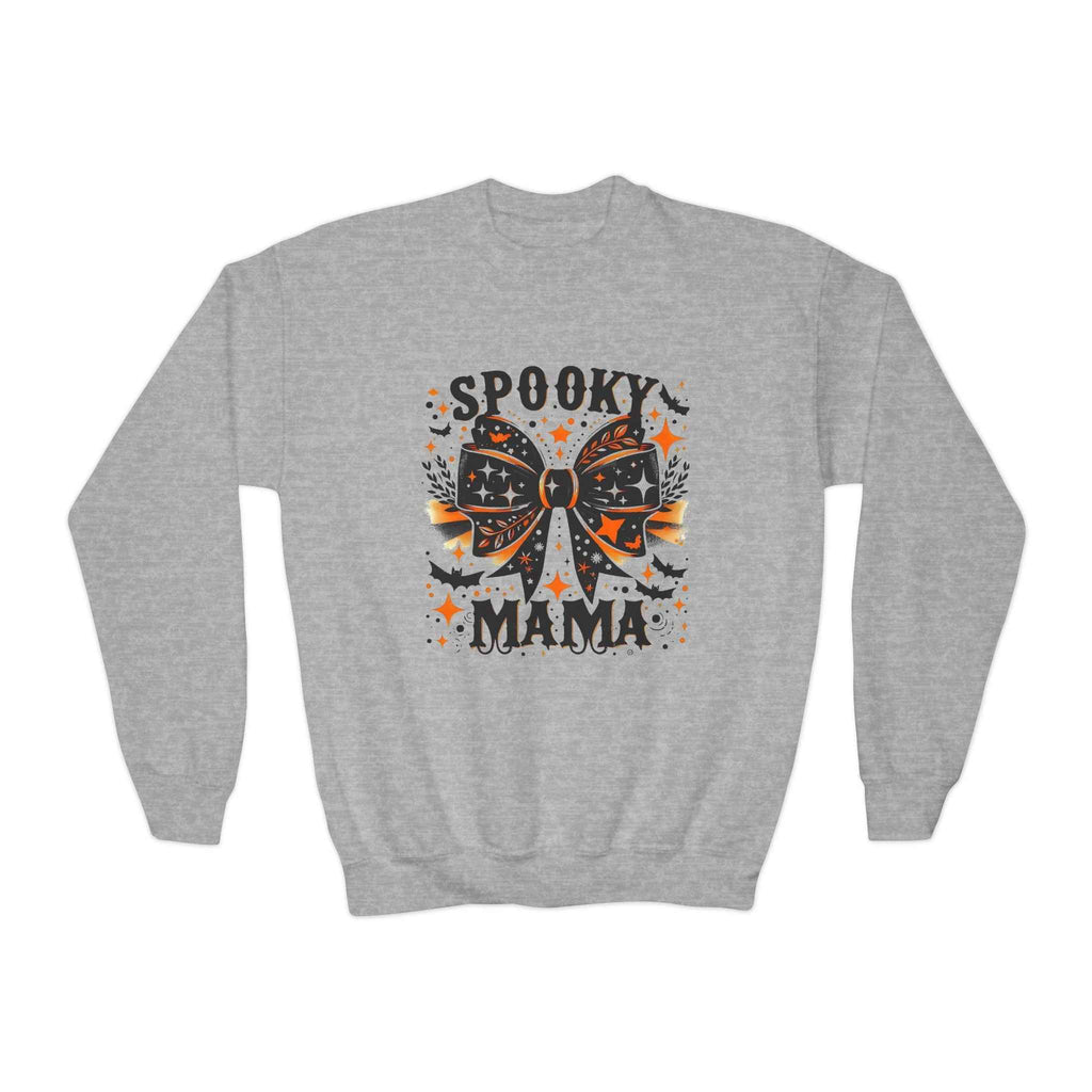 Spooky Mama Sweatshirt - Youth Crewneck for Halloween Fun