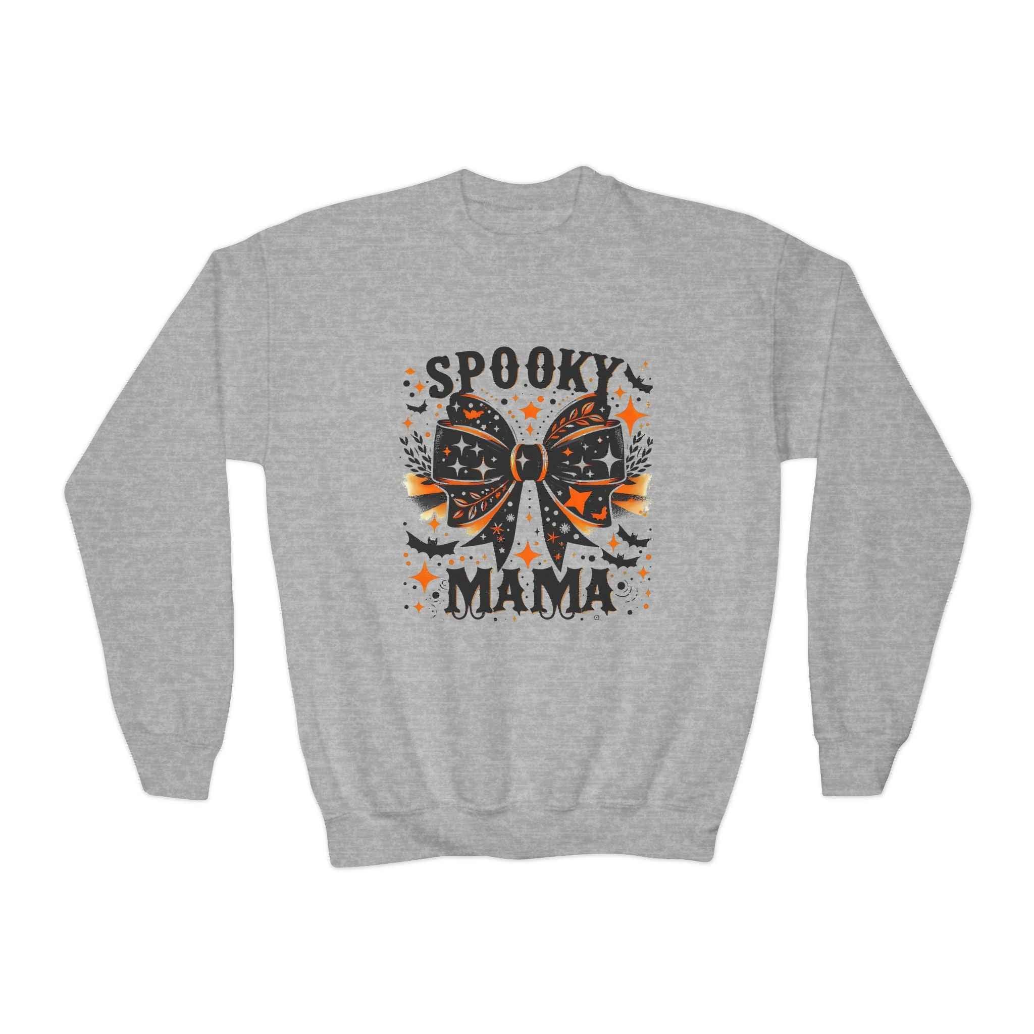 Spooky Mama Sweatshirt - Youth Crewneck for Halloween Fun