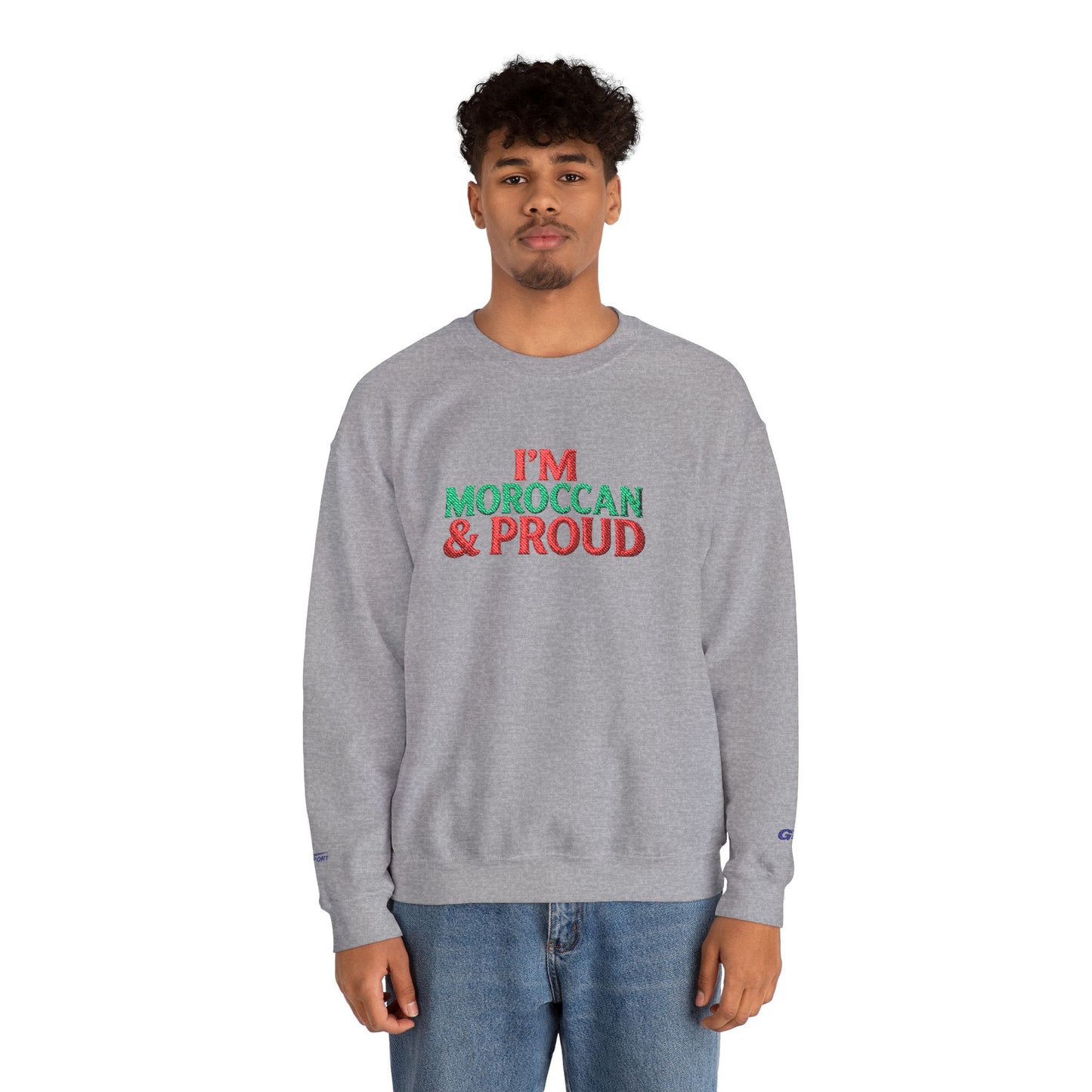 Moroccan & Proud Crewneck Sweatshirt — Patriotic Morocco Pride Pullover - Ghita Shop