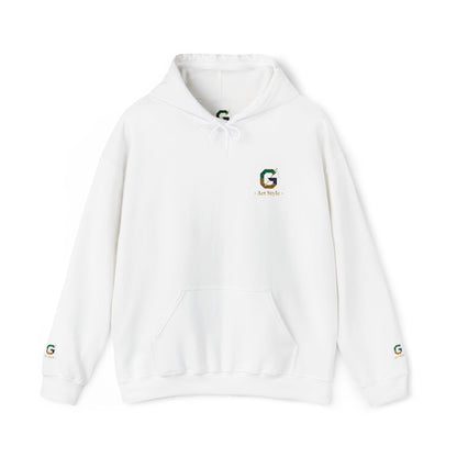 Embroidered Floral G Hoodie - Classic White Pullover - Ghita Shop