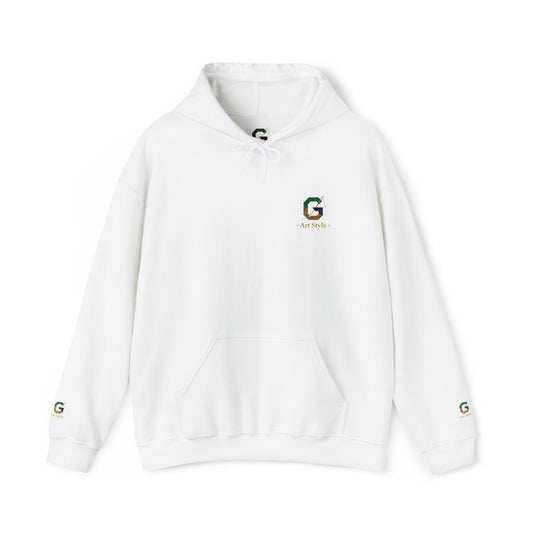 Embroidered Floral G Hoodie - Classic White Pullover - Ghita Shop