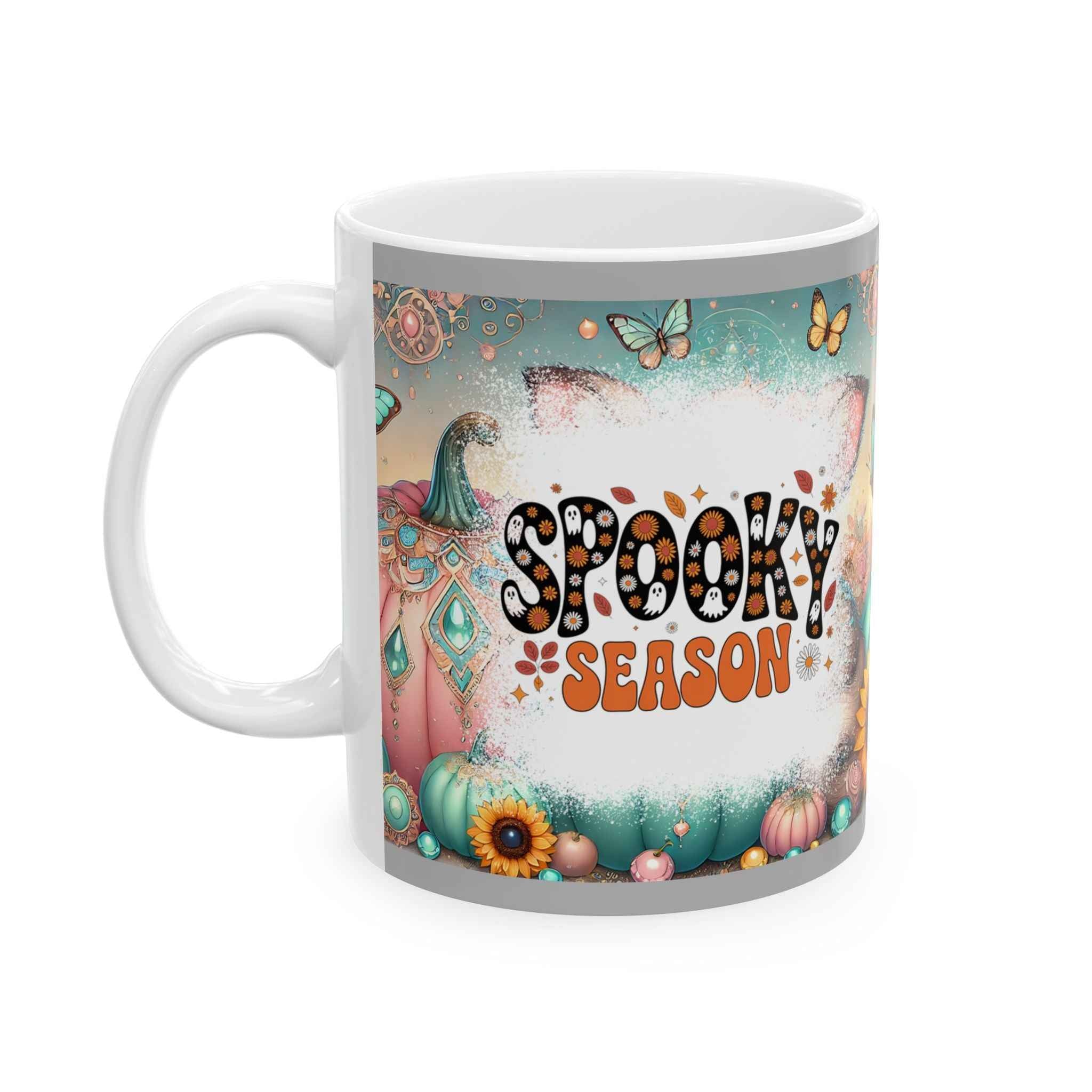 Spooky Season Mug | Fall Decor Ceramic Cup, Halloween Coffee Mug, Pumpkin Design, Gift for Autumn Lovers