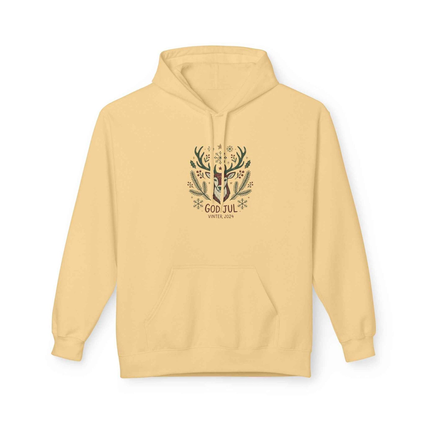 God Jul Reindeer Holiday Hoodie — Scandinavian Christmas Sweatshirt