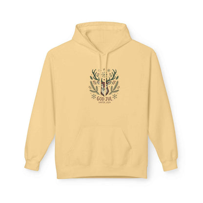 God Jul Reindeer Holiday Hoodie — Scandinavian Christmas Sweatshirt