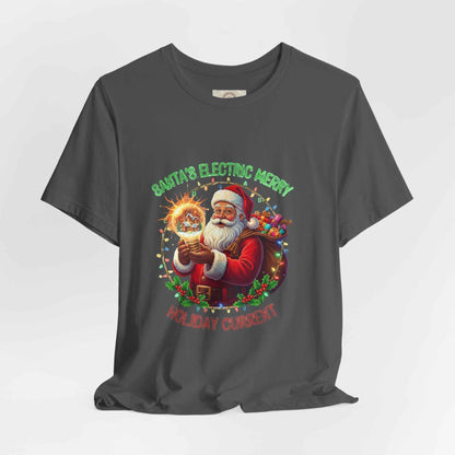 Santa Electric Reindeer Tee for a Festive Holiday Spirit