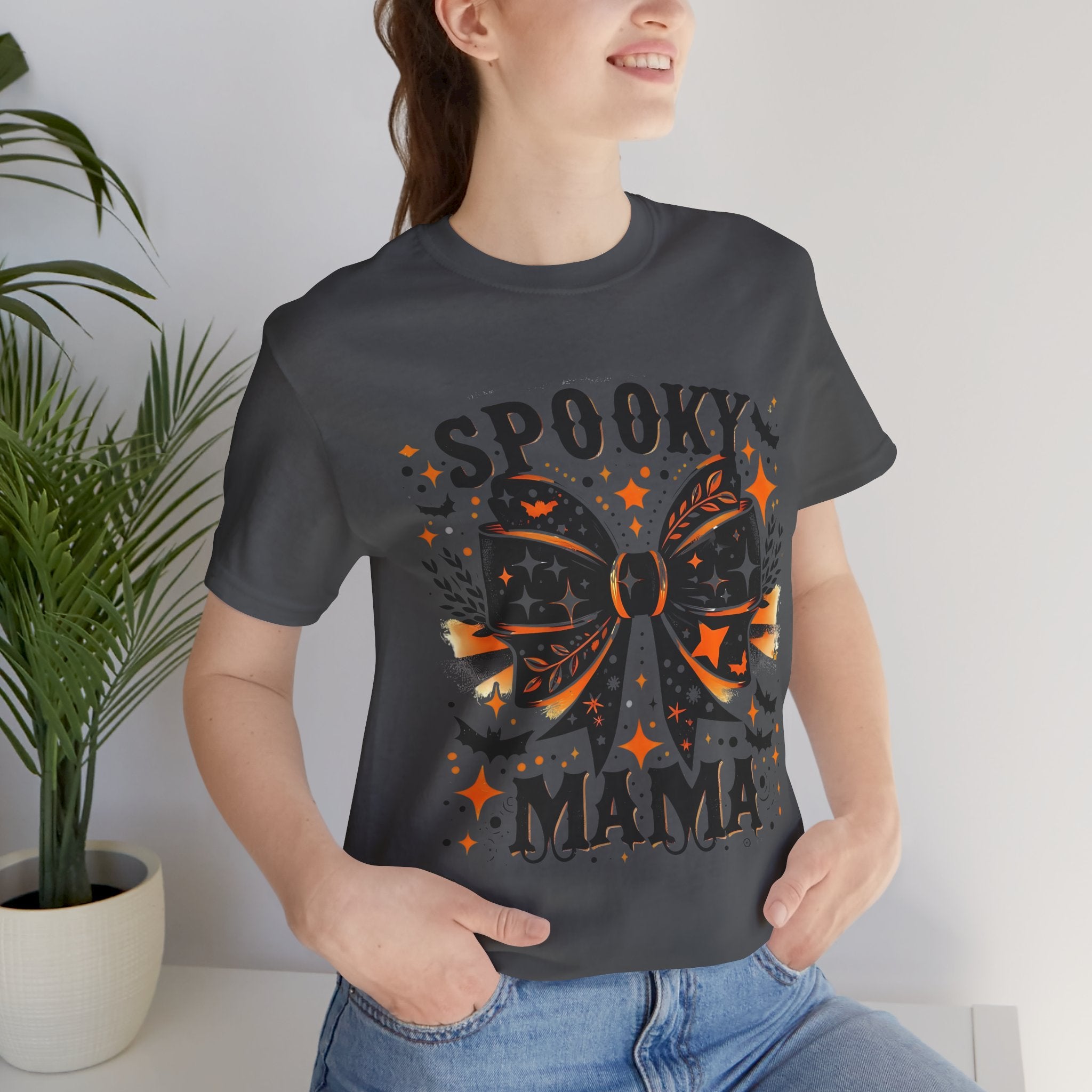 Spooky Mama T-Shirt - Unisex Jersey Tee for Halloween, Family Events, Gifts for Moms, Autumn Fashion, Casual Wear