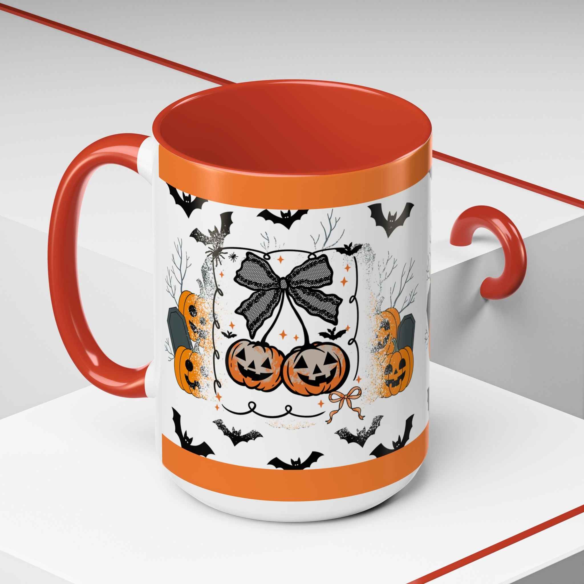 Halloween Coffee Mug - Spooky Pumpkin Design Accent