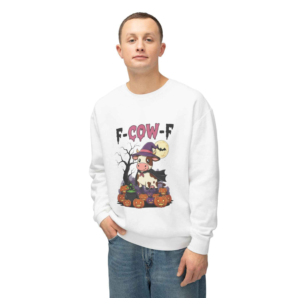 F-Cow-F Halloween Crewneck Sweatshirt, Adorable Cozy Top for Fall