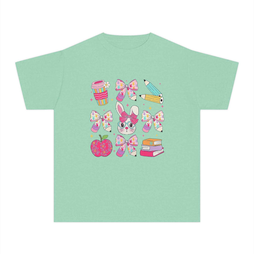 Youth Tee Bunny Back to School Tee for Girls and Sisters