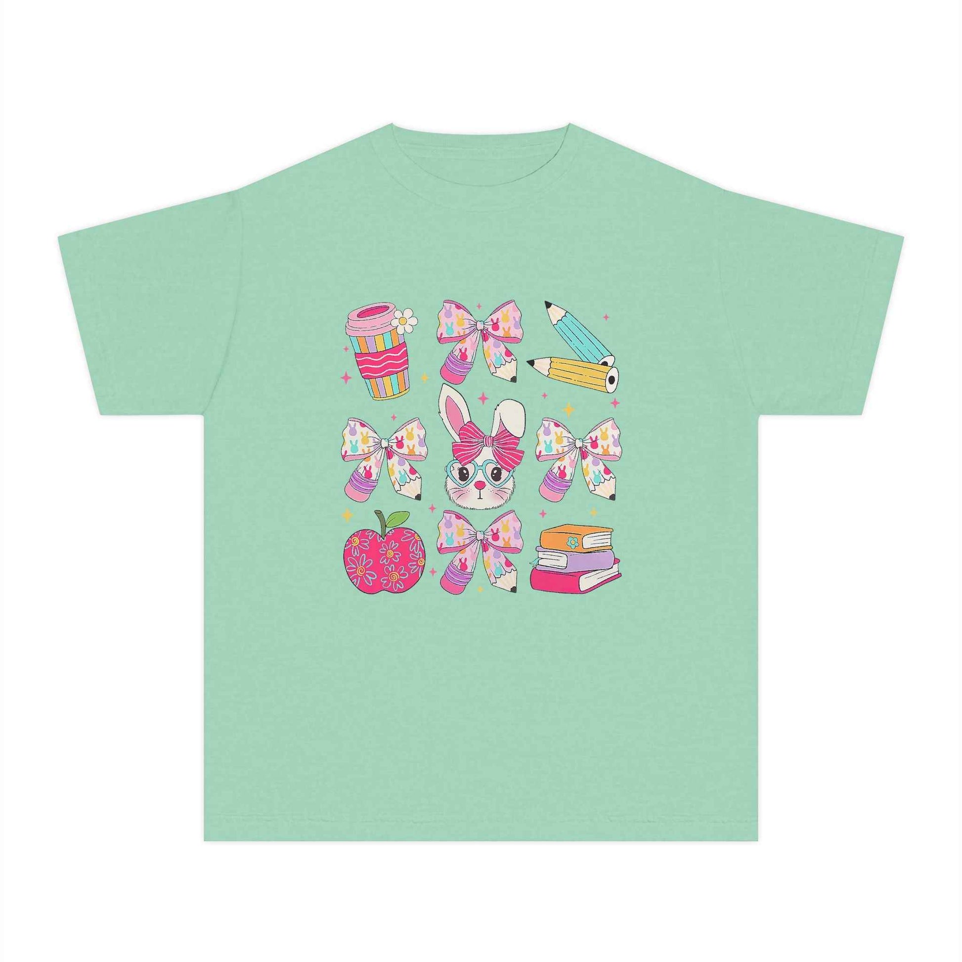 Youth Tee Bunny Back to School Tee for Girls and Sisters