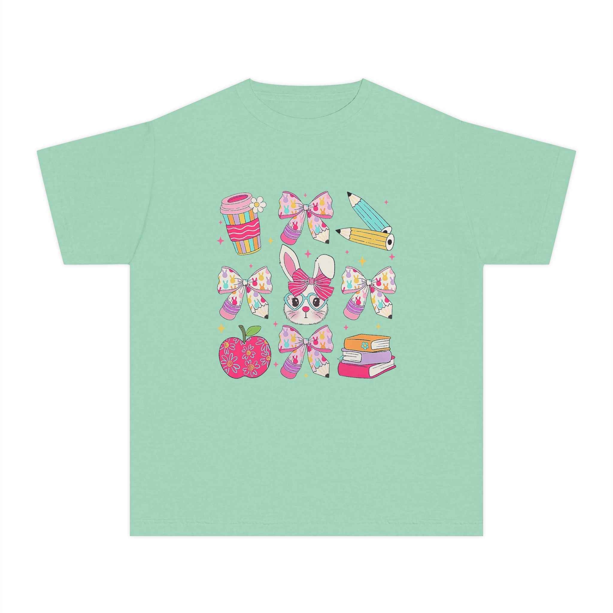 Youth Tee Bunny Back to School Tee for Girls and Sisters