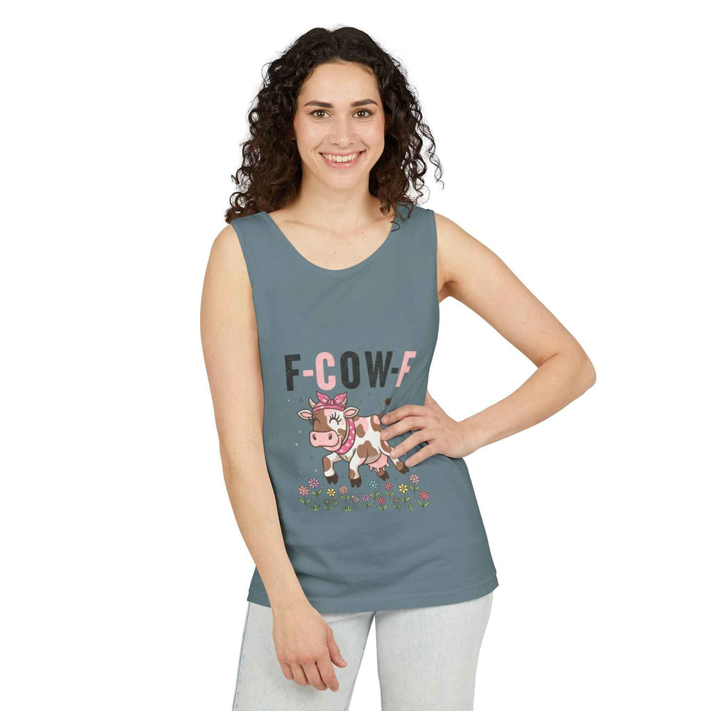 Tank Top Spooky Season Halloween Animal Humor Shirt F-Cow-F