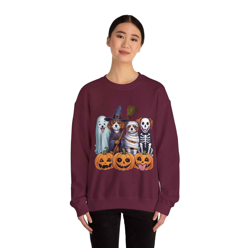 Halloween Dogs Sweatshirt - Spooky Pet Lover Crewneck for Fall Fashion and Pumpkin Style