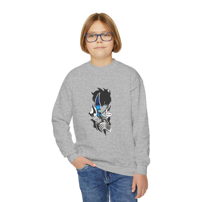 Blue Mask Anime Crewneck - Shadow Boy Design