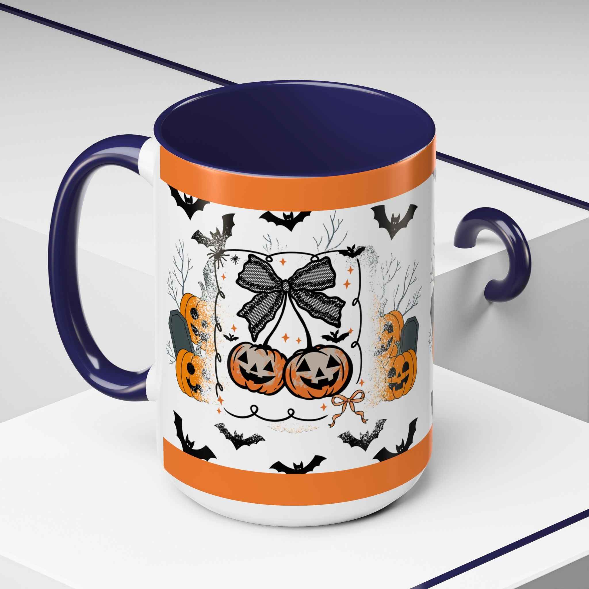 Halloween Coffee Mug - Spooky Pumpkin Design Accent