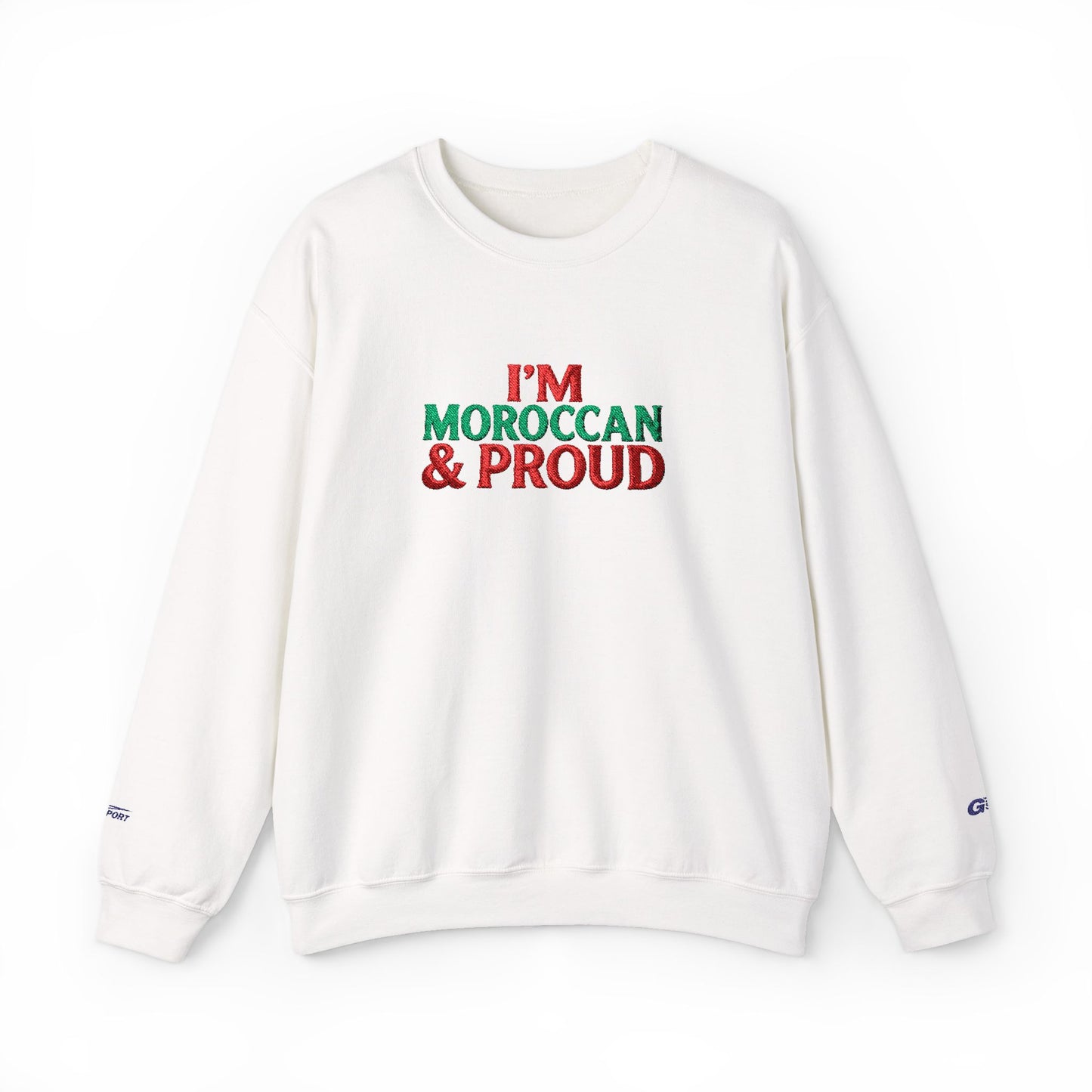 Moroccan & Proud Crewneck Sweatshirt — Patriotic Morocco Pride Pullover - Ghita Shop