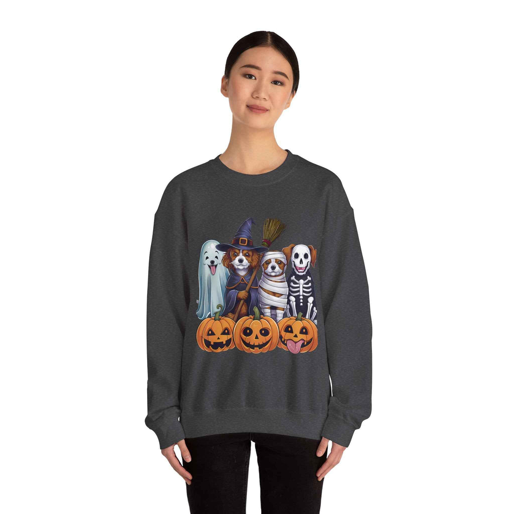 Halloween Dogs Sweatshirt - Spooky Pet Lover Crewneck for Fall Fashion and Pumpkin Style