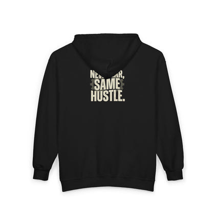 New Year Same Hustle Zip Hoodie – Motivational Full-Zip Hooded Sweatshirt | Cozy Streetwear for Adults (Men & Women)