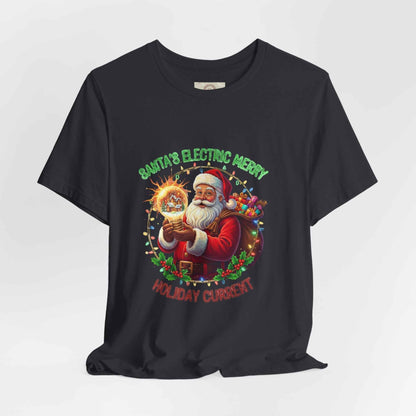 Santa Electric Reindeer Tee for a Festive Holiday Spirit